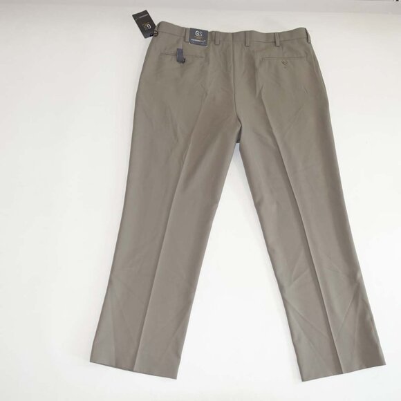 GS Men's Performance Pants 44 x 30 NWT Dark Taupe Adjustable Waistband Slacks - Picture 6 of 9